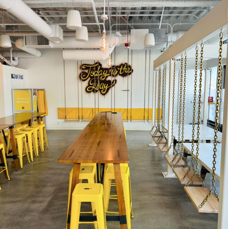 The bar at Tapster Bellevue — a welcoming space with a wide selection on tap.